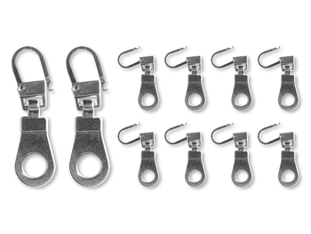 Zawieszka do suwaka, zamka - Niklowana 10 szt.