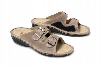Wygodne Skórzane klapki haluksy