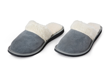 Ciepłe damskie kapcie z wełnianą wyściółką i welurem