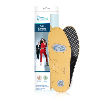Komfortowe skórzane wkładki do butów z żelowymi wstawkami amortyzującymi Foot Morning Gel Deluxe