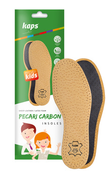 Wkładki skórzane przeciwpotne do butów dziecięcych Kaps Pecari Carbon Kids