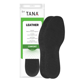 Skórzane wkładki do butów - Tana Leather Black