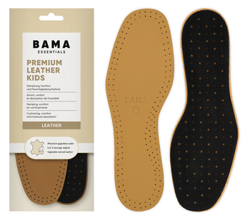 Przeciwpotne skórzane wkładki do butów dziecięcych z węglem aktywnym Bama Premium Leather Kids