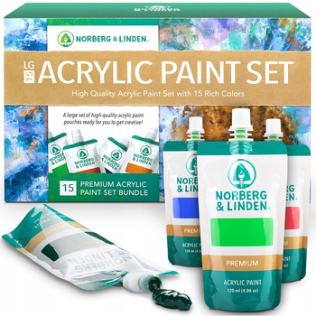 Zestaw Farb Akrylowych Norberg&Linden 15 SZTUK