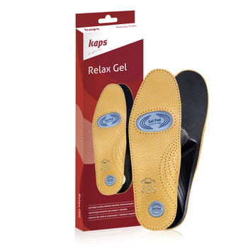 Profilowane, skórzane wkładki do butów z żelową wstawką amortyzującą Kaps Relax Gel