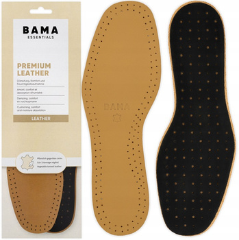 Przeciwpotne skórzane wkładki do butów z węglem aktywnym Bama Premium Leather