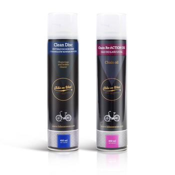 Zestaw do konserwacji roweru - 1 x olej do łańcucha rowerowego aerozol + 1 x zmywacz do hamulców