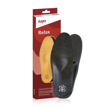 Komfortowe, profilowane, skórzane wkładki do butów Kaps Relax Black