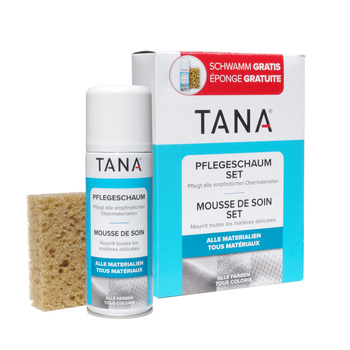 Zestaw do czyszczenia butów z z zamszu, nubuku, skóry - Pianka do czyszczenia butów - Gąbka do czyszczenia butów Tana Easy Set Care